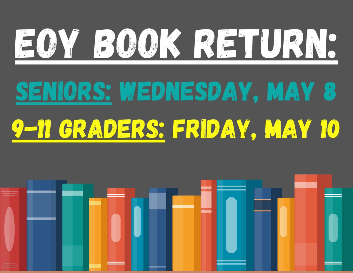 Books are DUE! Please return any/all library materials that you may have as soon as possible!

#mavlibrary #mavsREAD #pisdREADS