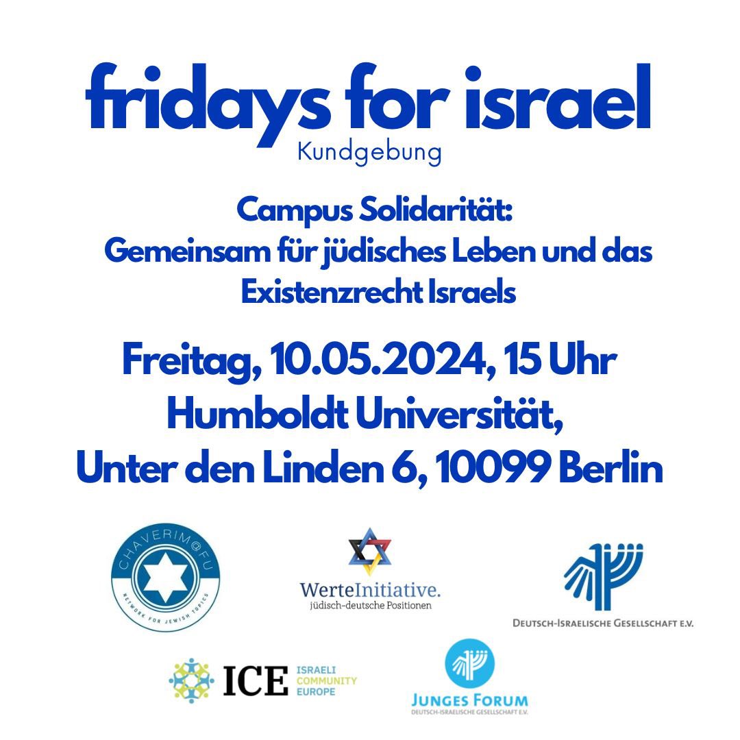 Seid dabei, Freitag 15:00 Uhr an der HU Berlin in Mitte. Unser Versprechen: Ihr müsst nicht zelten, um gegen Antisemitismus zu sein!