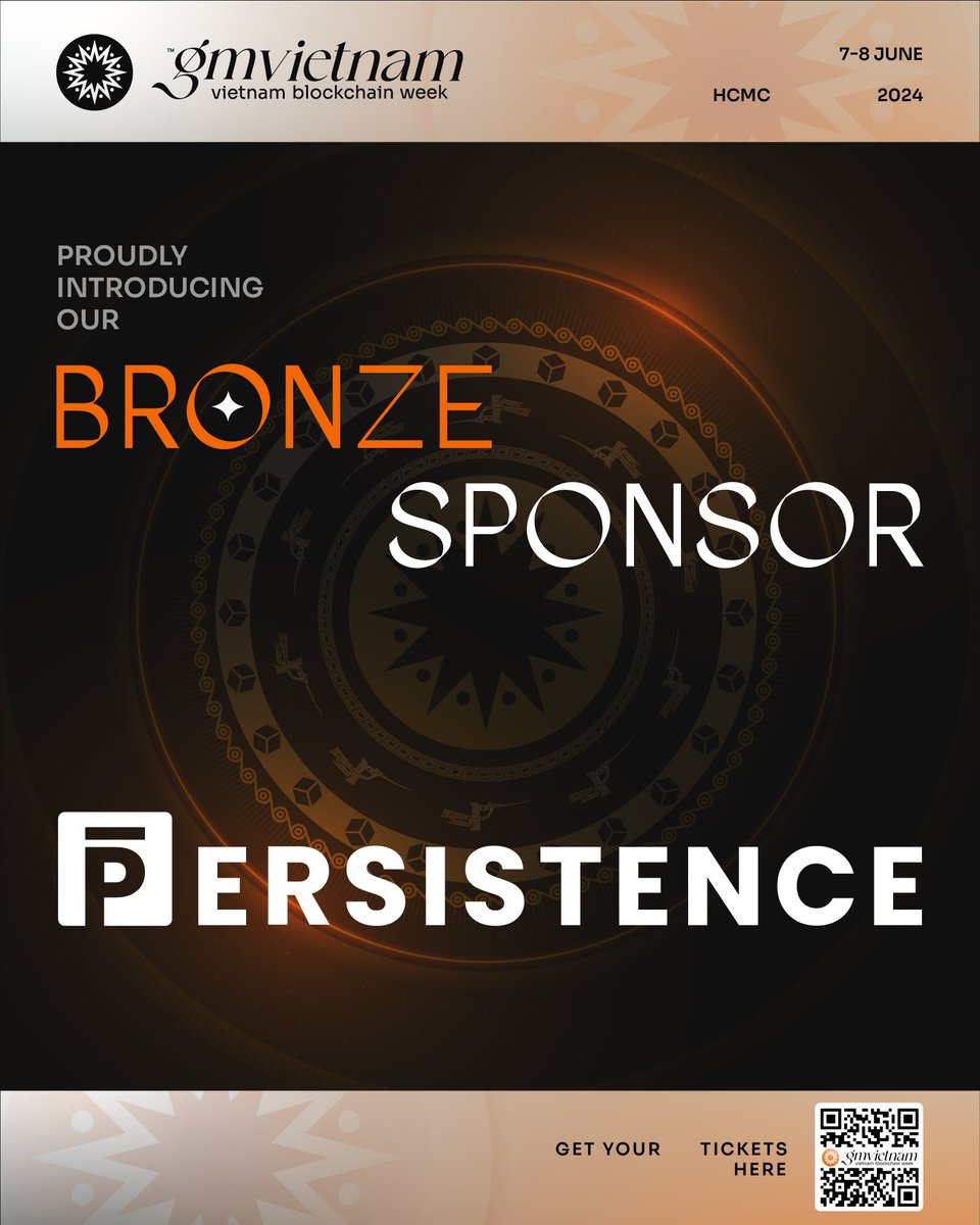 🌈 @PersistenceOne, #GMVN2024 Bronze Sponsor, is a Layer 1 built for YOU! Persistence One prioritizes both security and yield optimization. They offer a unique staking experience with features like Liquid Staking and Restaking, designed for the future of DeFi. 🎟…
