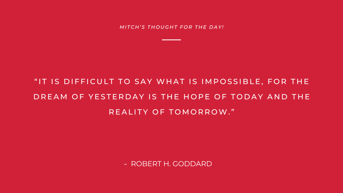 This serves as a reminder to pursue our dreams relentlessly, reminding us that today's aspirations can become tomorrow's achievements. Keep dreaming, keep hoping, and keep pushing the boundaries of what seems possible.

#Mitchsthoughtoftheday #quoteoftheday #quotes