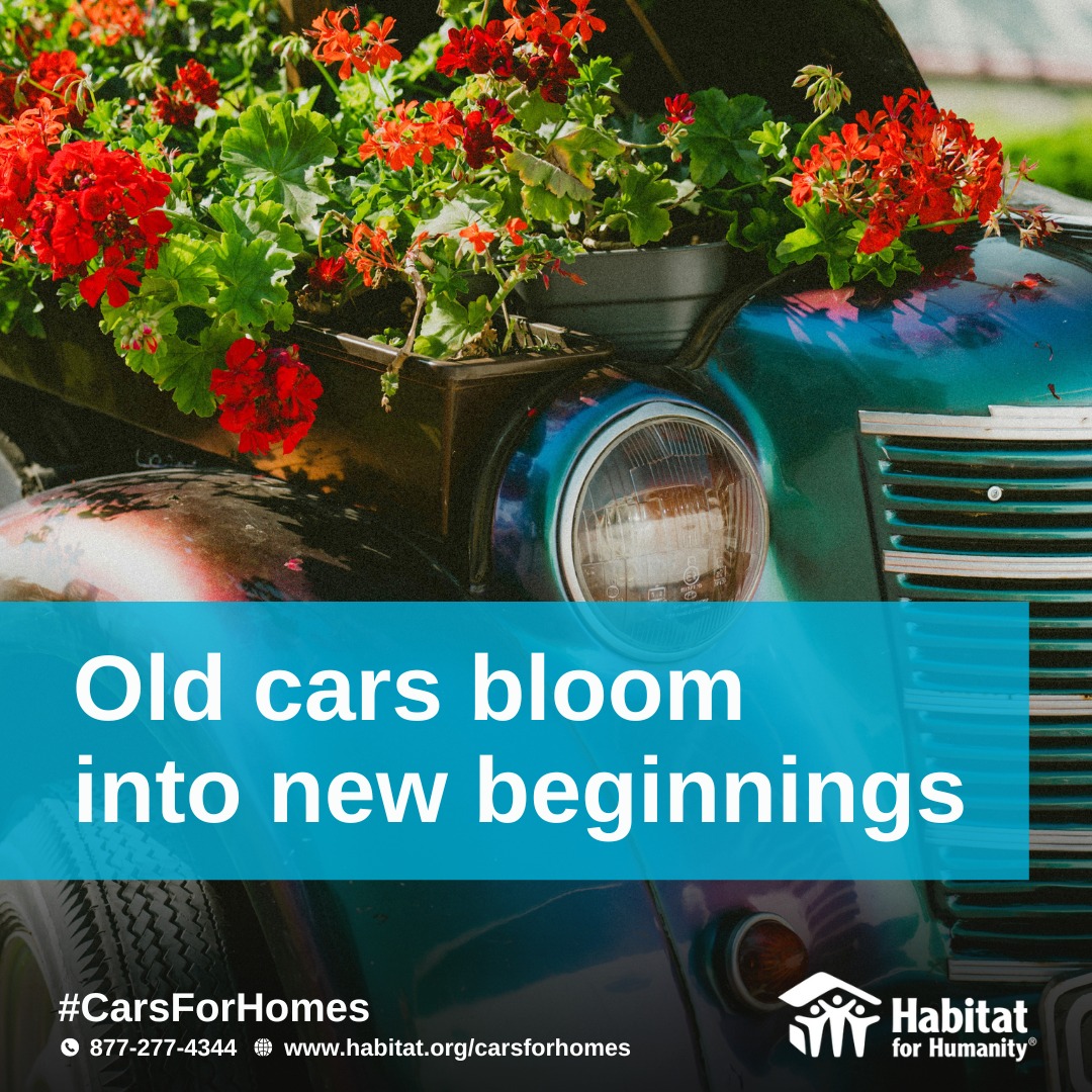 Help us make springtime about more than just flowers – let's make it about growth, renewal, and helping your community flourish and thrive.

Make an impact and start your donation today! buff.ly/2Y7hcIo

#HabitatForHumanity #CarsForHomes #MakeADifference