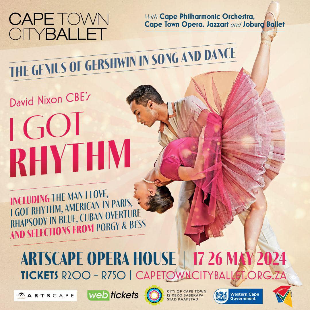 Cape Town City Ballet celebrates the first production of their 90th year with 'I Got Rhythm'. Set to Gershwin’s timeless melodies it’s an exuberant fusion of ballet, jazz and neo-classical dance. Book now: webtickets.co.za/v2/Event.aspx?… Dates: 17 - 26 May #ArtscapeTheatre
