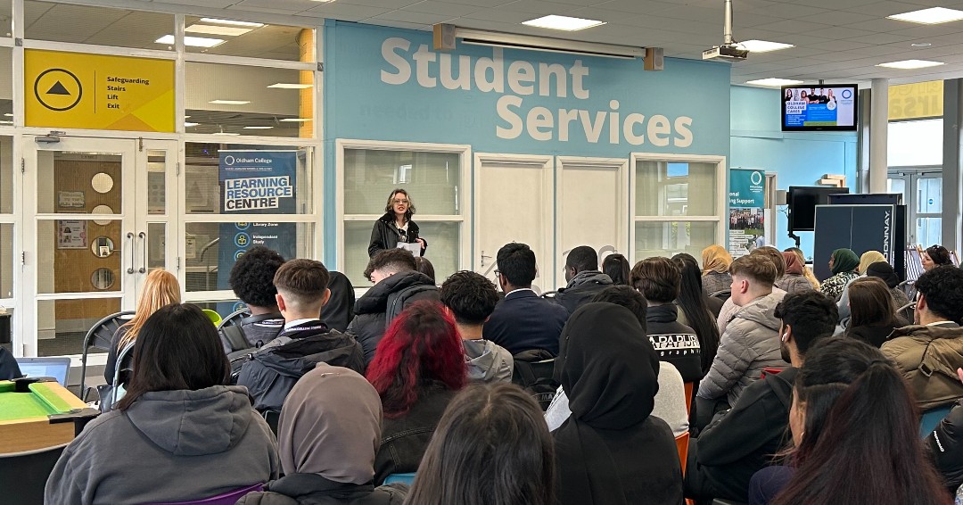 The Youth Mayor visited campus yesterday to deliver an inspiring talk about her role and Oldham Youth Council's advocacy for young people's mental health. Read more: ow.ly/cBcq50RzcYE