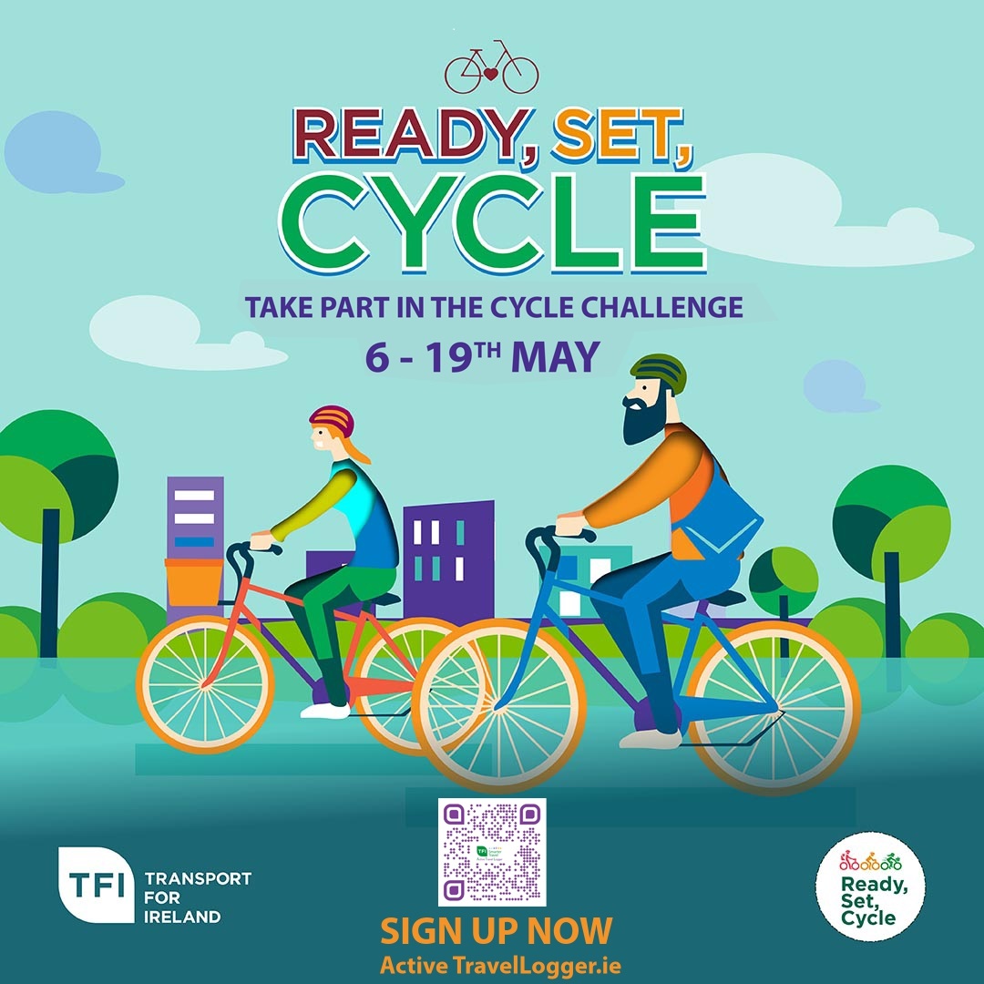 #ReadySetCycleChallenge is under way – fantastic cycling across the country! Get involved in a team of 2-4 and #getcycling – sign up activetravellogger.ie