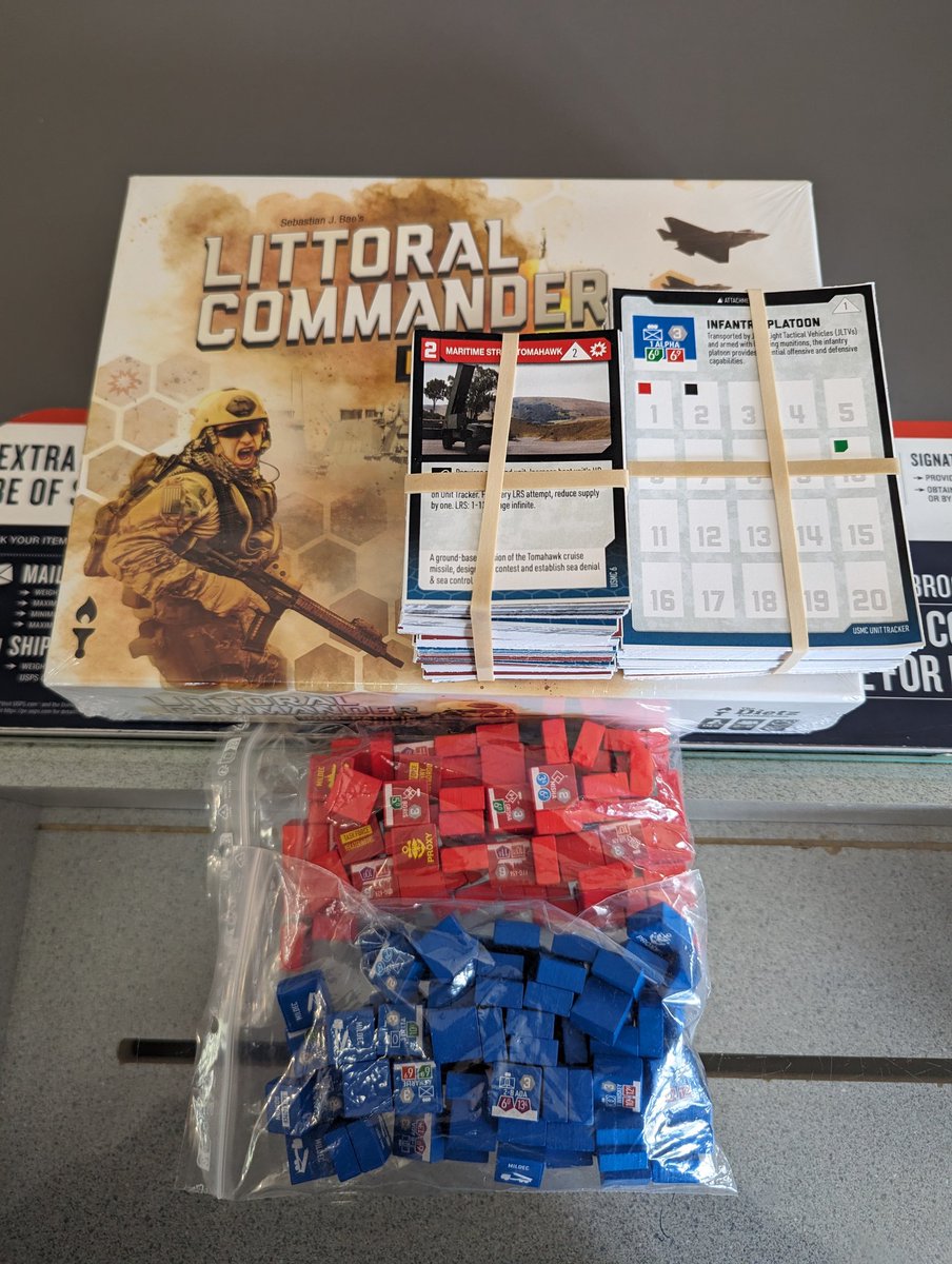 Earlier this week, I sent a prototype version of my 'Littoral Commander Baltic' #wargame to colleagues in Europe for some playtesting with professionals. Not every day you get an handmade artisan wargame in the mail. 😉 

I cannot wait to hear their feedback! #wargaming