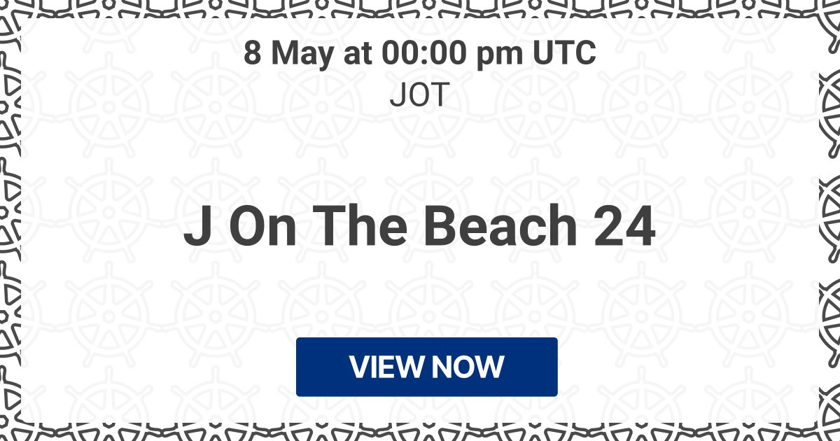 Starting in less than 24 hours: 🔥 J On The Beach 24 (JOT) 📍 In-person conference 📅 8 May ⏰ 08/05/2024, 12:00 UTC → kube.events/t/1b3daa8f-c13…