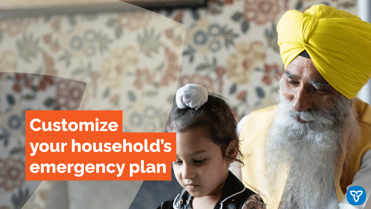 Every household is different. Your emergency plan should consider everyone’s needs and divide up responsibilities to help keep your household safe during an emergency. For more: ontario.ca/SafetyForAll #EPWeek2024 #Plan4EverySeason #PreparedON