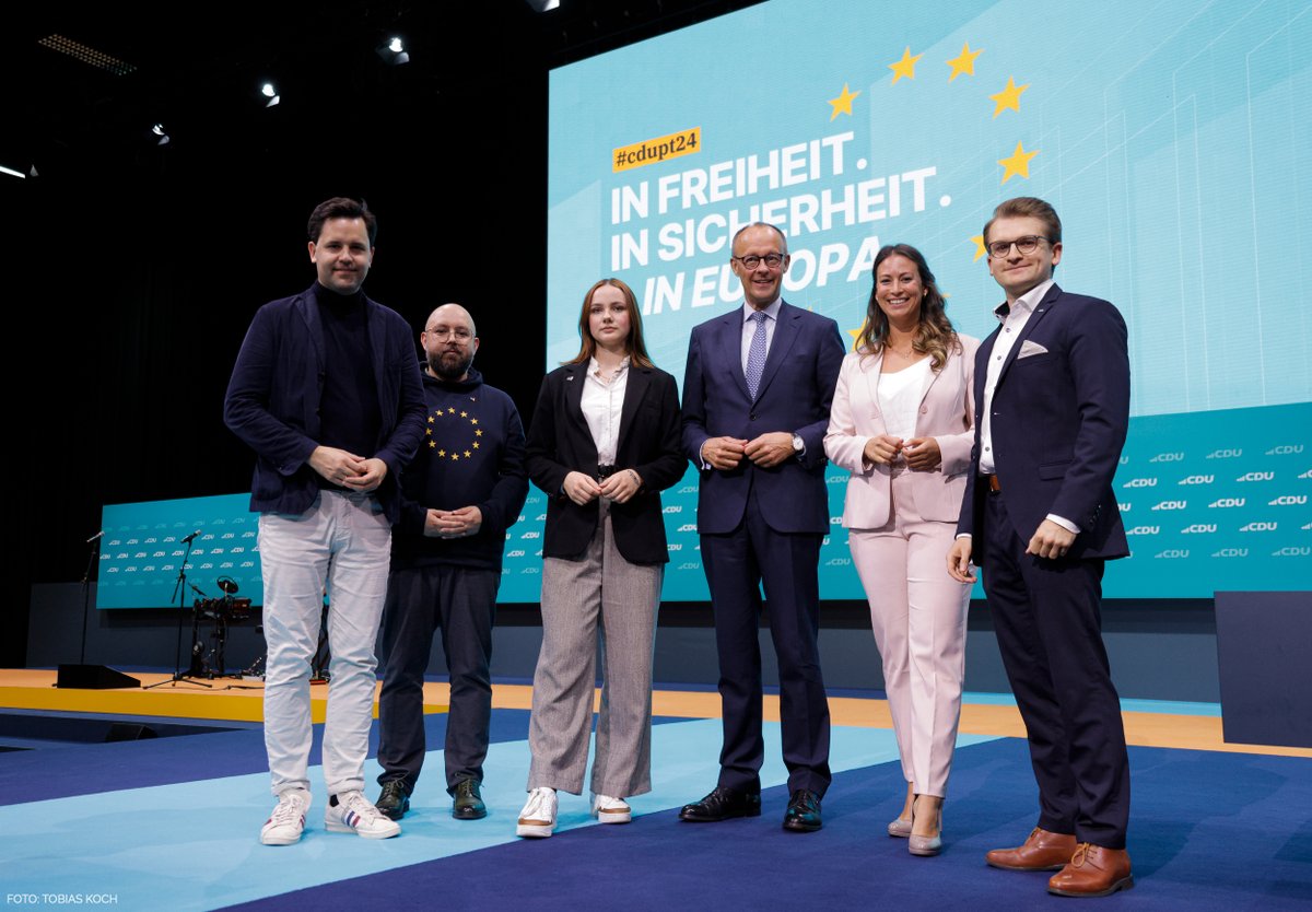Europa ist Begeisterung. Unsere Jugendorganisationen <a href="/Junge_Union/">Junge Union Deutschlands</a> , <a href="/rcds_bund/">RCDS</a>, Junge CDA, <a href="/Schueler_Union/">Schüler Union Deutschlands</a> und Junger Wirtschaftsrat leben ein freies Europa. Gemeinsam kämpfen wir bis zum 9. Juni 2024 für <a href="/vonderleyen_epp/">Ursula von der Leyen</a> und ein #Europa in Freiheit und Sicherheit. #cdupt24