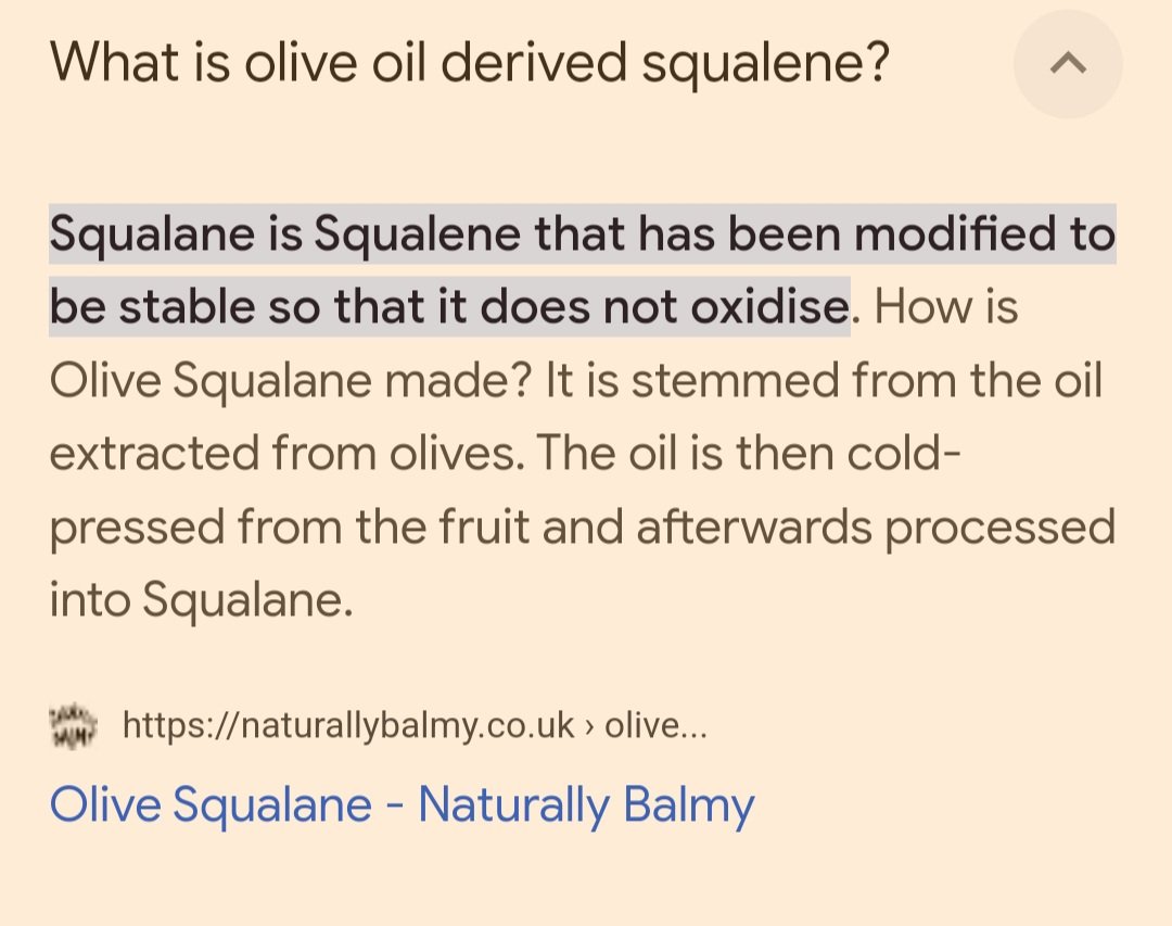 Olive Squalane oil for acne prone skin