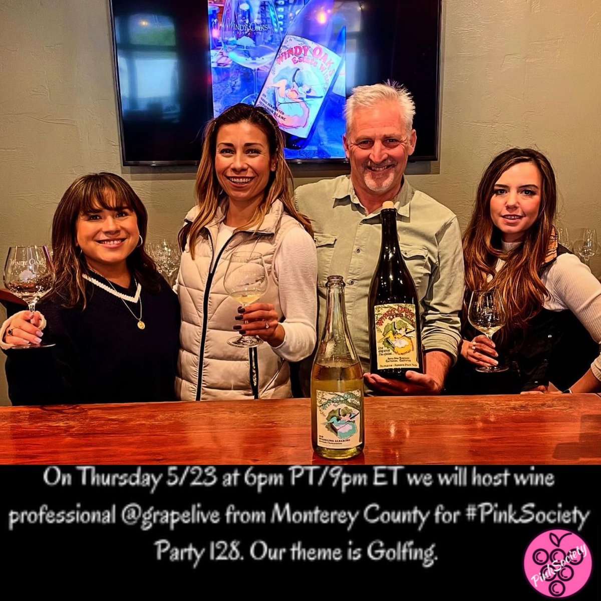 We have room for ONE more golf pic. On Thur. 5/23 at 6pm PT/9pm ET we will host wine professional @grapelive from Monterey County for #PinkSociety Party 128. Our theme is Golfing. @boozychef @jflorez @AskRobY @IlliniMJ @simplysallyh @SideHustleWino @joneill55