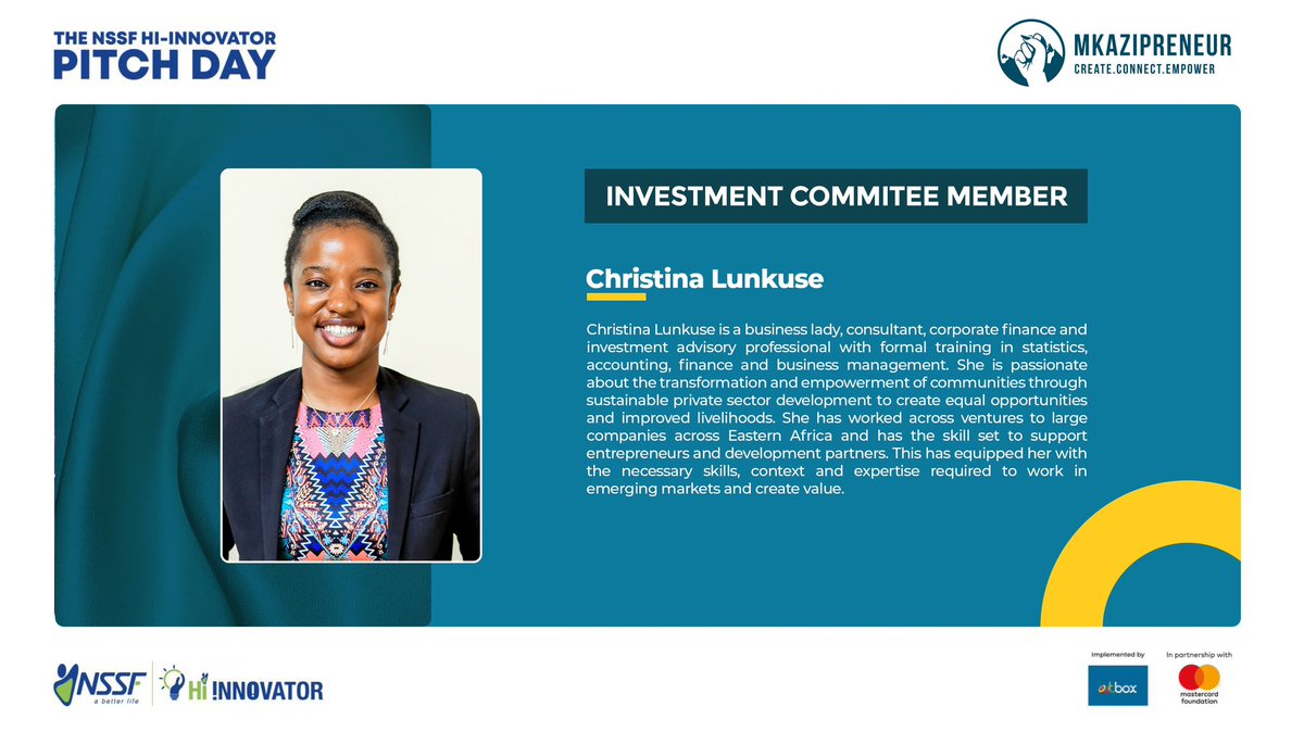 “Many people have won on the second and third try. If it is a “NO” for you today, it is not a final one. We were impressed by many of you today, and have inspired us to be more bolder in the spaces we exist in.” @c_lunkuse , investment Committee Member. #NSSFHiInnovator