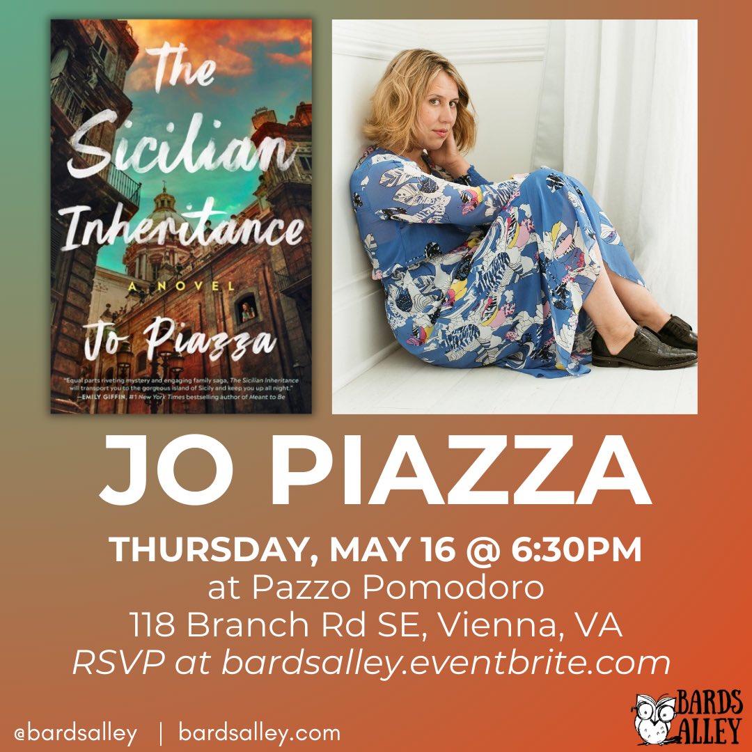 Event with @jopiazza coming next week at Pazzo Pomodoro in Vienna! Tickets on sale now: eventbrite.com/e/898140110247… Join us for an evening with the author of The Sicilian Inheritance on May 16th at 6:30pm as we talk all things women in fiction, Italy, family, and more!