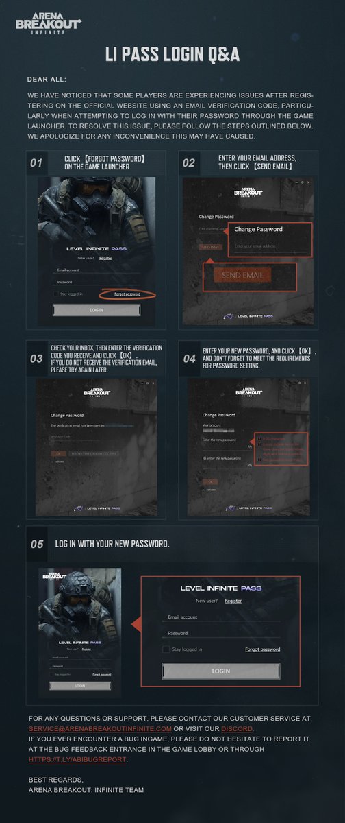We have noticed that some players are experiencing issues after registering on the official website using an email verification code, particularly when attempting to log in with their password through the game launcher. 
To resolve this issue, please follow the steps outlined