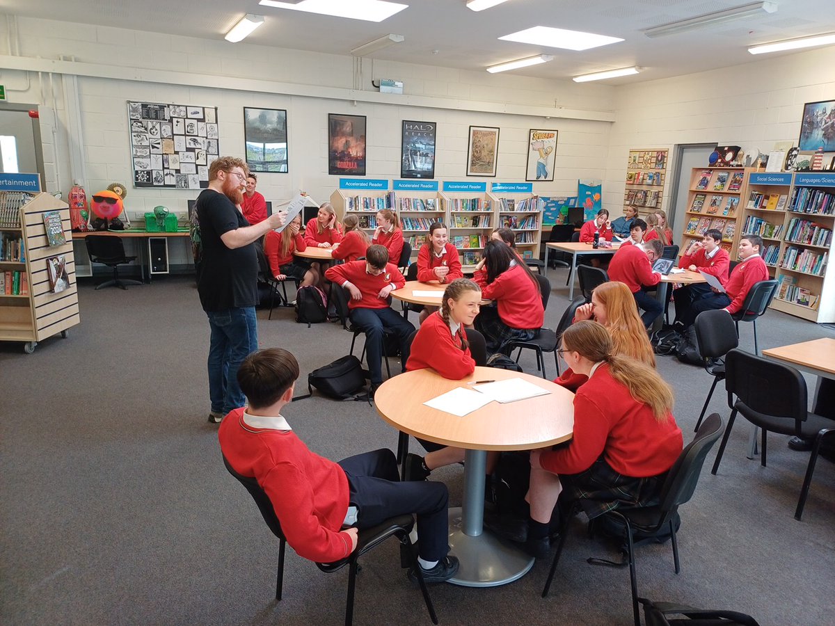 We were delighted to host, Dave Rudden, author of the best selling fantasy novel, 'Knights of the Borrowed Dark', in our school library today. Dave facilitated a number of creative writing workshops with some of our 1st and 2nd year classes. @jcsplibraries @ccmwicklow