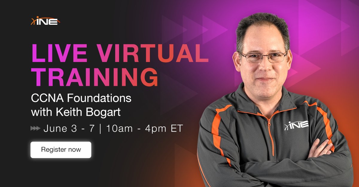 Name a better way to become CCNA certified than with 1-on-1 help with Networking's best, Keith Bogart. Join us from June 3-7 for live virtual training. Learn more: bit.ly/3QtS366

 #ccna #cisco #networkengineer