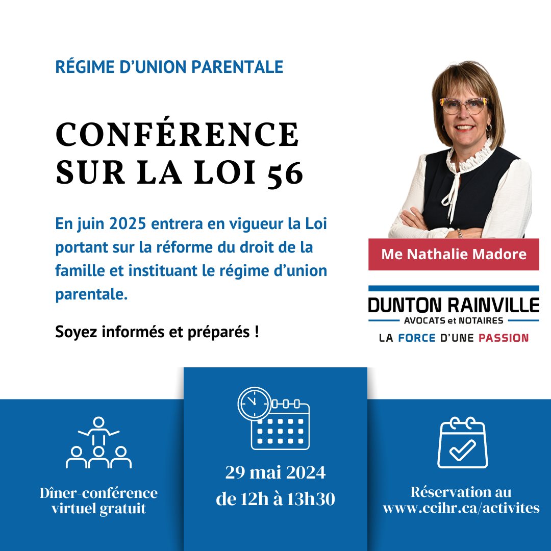 Loi 56 : êtes-vous prêts ?
Soyez informés et préparés, inscrivez-vous par ici : bit.ly/44wjkLg
#CCIHR #Loi56 #conference
