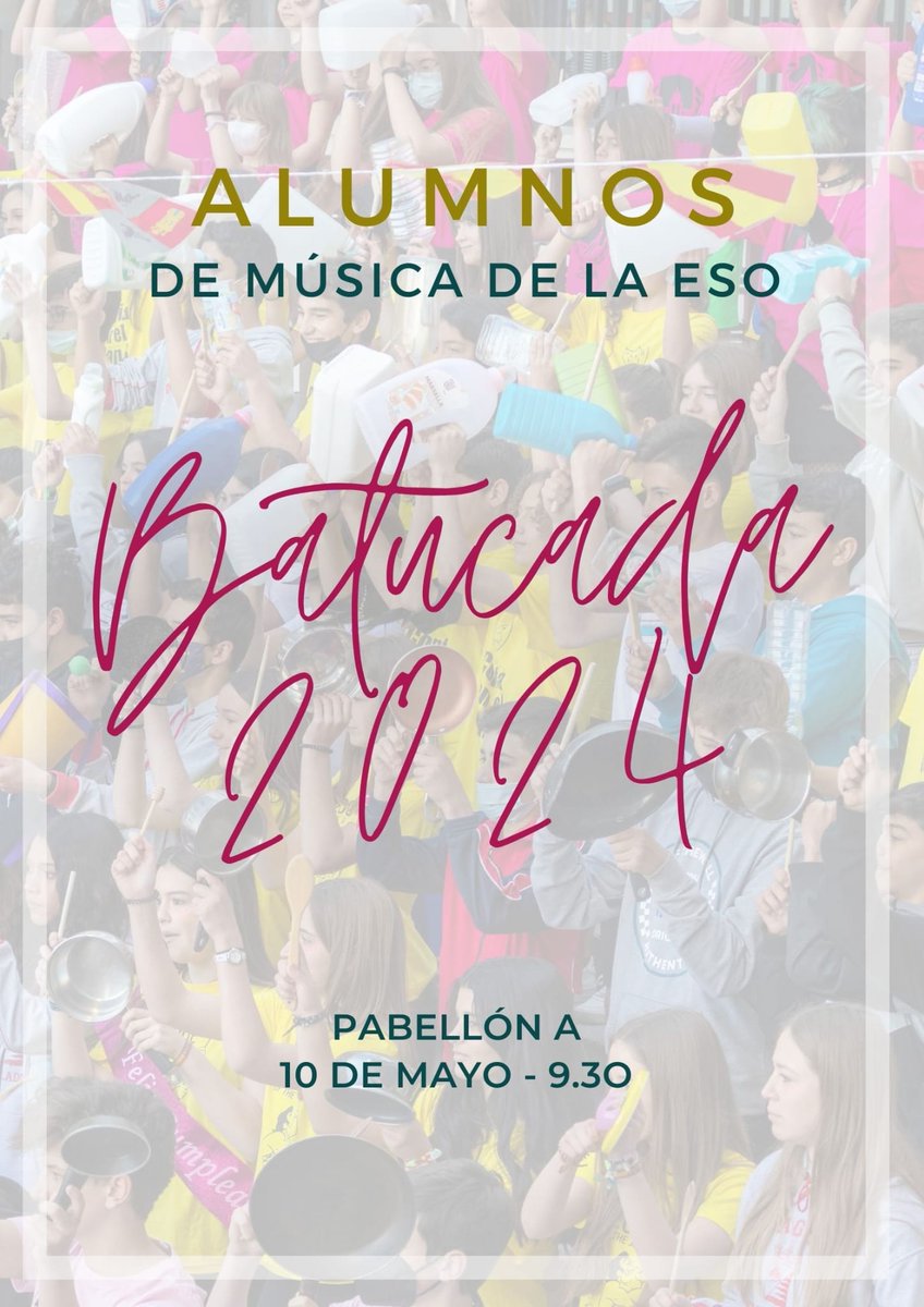 Un año más la batucada de nuestro colegio, formada por los alumnos de música  de secundaria y dirigida por su profesor de música, Jesús  Garrote, dará el pistoletazo de salida a las fiestas del San Agustín. ¡Qué ganas!
#SanAgustín_VA