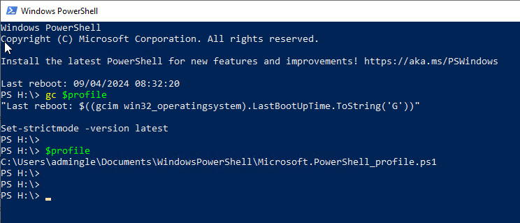 Given I seem to query it a lot in my VMs (and customers'), I've just added the last boot time to my #PowerShell profile so it displays when a new PS window is opened

'Last reboot: $((gcim win32_operatingsystem).LastBootUpTime.ToString('G'))'

The ToString('G') is so it formats