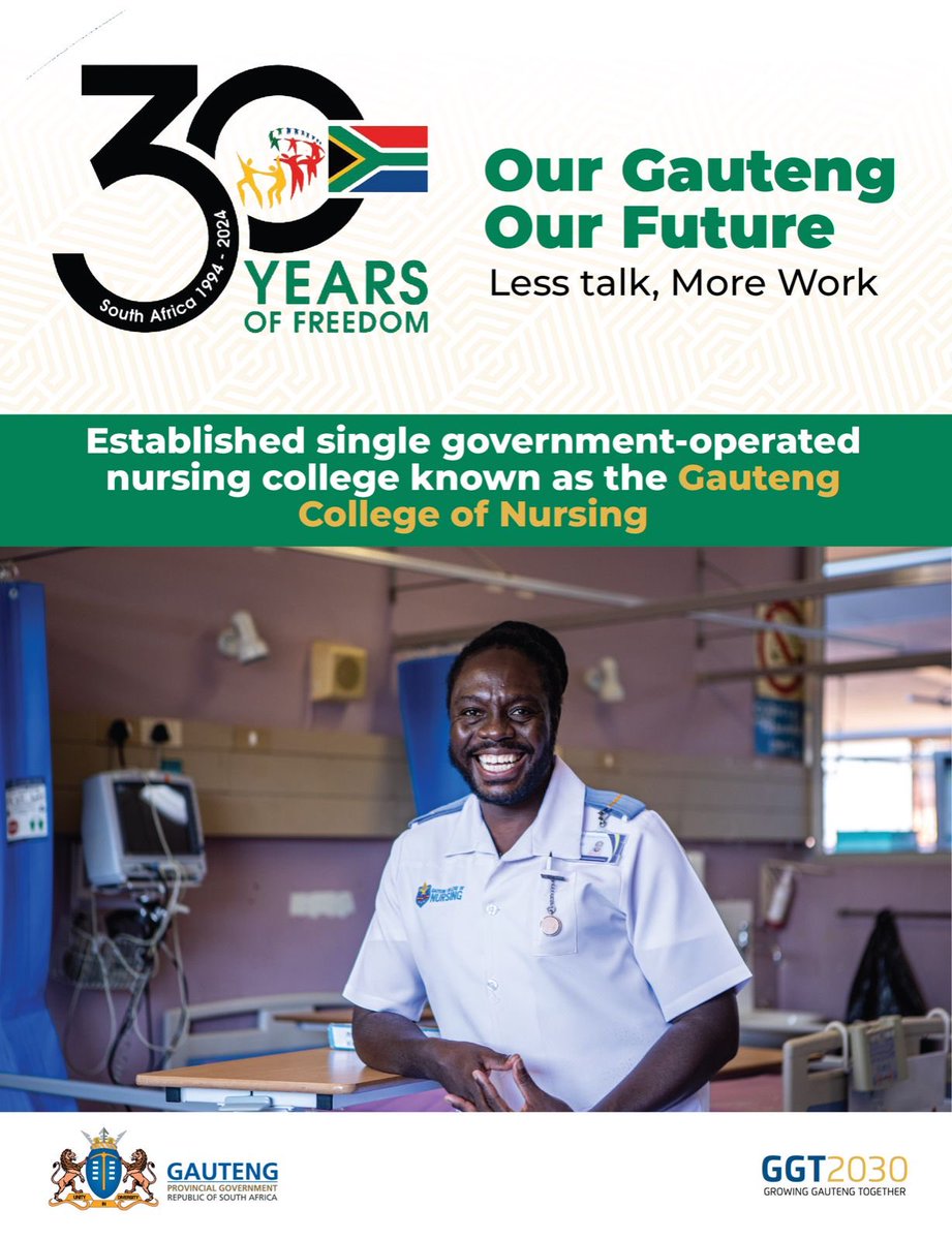 We now have our own nursing college! Less talk, more work! #GrowingGautengTogether