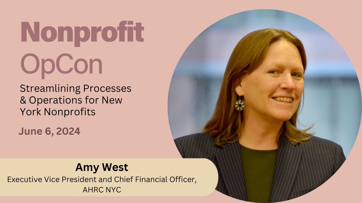 Nonprofit OpCon will feature a panel on what nonprofits need to know about accounting & finance, moderated by @AHRCNYC's Amy West! Find out more & register here: bit.ly/3VIOfkV