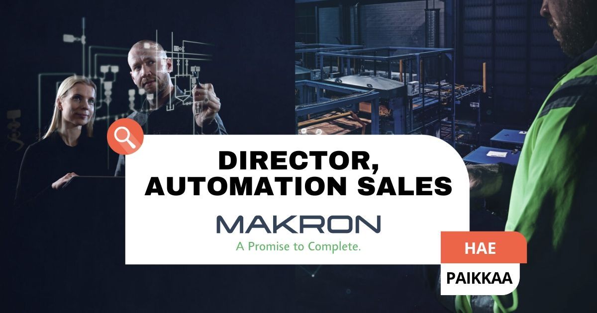 Teollisen myynnin osaaja, tässä on uusi mahdollisuus urallesi teollisuus­automaation tehtäväkentässä Makron Automation Oy:llä. Tarjoamme sinulle monipuolisen tehtävän myyntijohtajana teollisuus­projekteissa.  Lue lisää> inhunt.fi/inhunt_jobs/di…

#rekrytointi #inhuntgroup #director