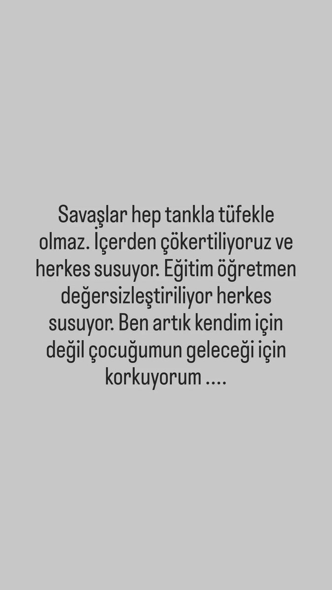 Savaşlar hep tankla tüfekle olmaz.içerden çökertiliyoruz  ve herkes susuyor.
#MatematiğinKatiliTekin