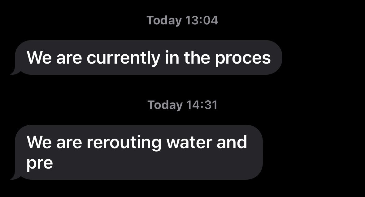 I have received two text messages from @thameswater about the SE9 outage.
I am delighted with the level of communication, and I fail to see why people are complaining about them so much. /s