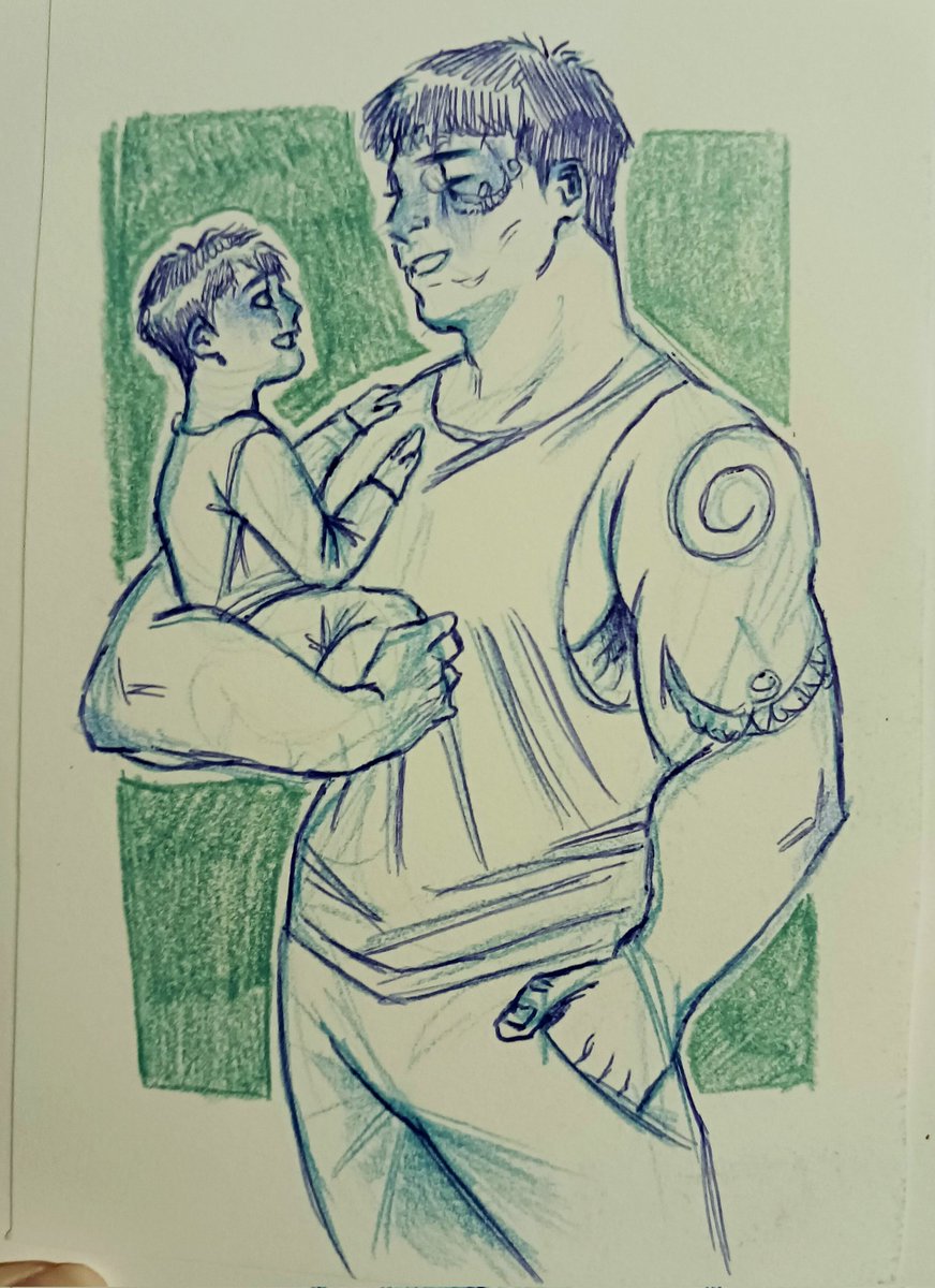 Syzoth with his son I drew a while ago
--♡--
#syzoth #reptile #MortalKombat1 #dad #mk 
I cannot draw kids lol