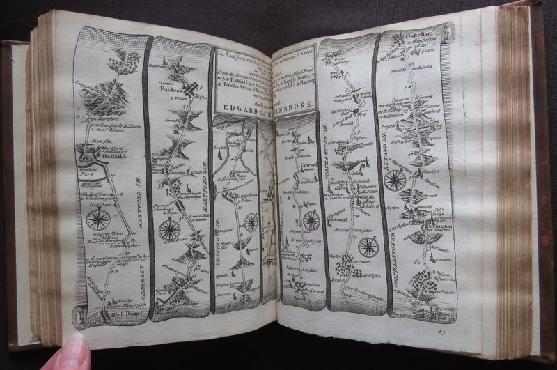 ENGLISH TRAVELLER 1719 SURVEY 1st PRINCIPAL ROADS 100 COPPER PLATE MAPS #books #rarebooks #antiquarian #18thcentury #roads #maps #England #Wales #engraved #town #villages #bookauction bit.ly/3y97PgI