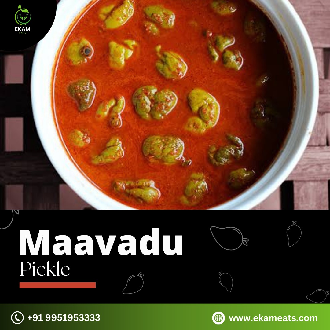 Craving a tangy kick? Dive into the zesty world of Maavadu Pickle!

Try it now!

#Ekameats #MaavaduMagic #TangyTreats #SouthIndianFlavors #PicklePerfection #FlavorExplosion #TasteOfIndia #SpiceUpYourLife