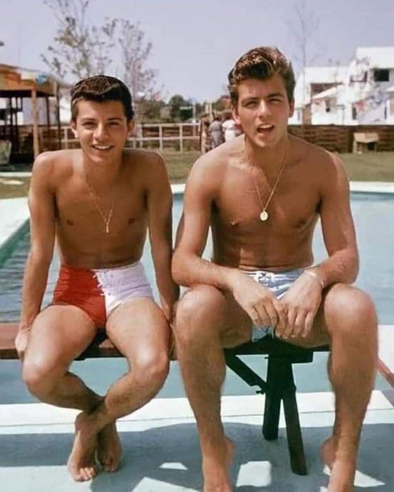 Before being stars. Frankie Avallone (surname changed to Frankie Avalon) at 17 and Fabian (Fabiano Forte) at 14 at a swimming pool in South Philly where they grew up. They are still alive and still friends.
-Real Brigantine