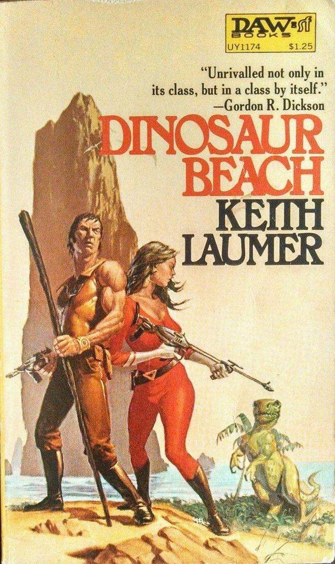 #SciFiDaily At the dawn of his amazing career, Michael Whelan painted this cover for Keith Laumer's novel, & it's kickass. I mean, dinosaurs and girls with guns? Hell yes! As a big fan of Laumer's work, I'm chagrinned to admit I haven't read this one yet. I'll rectify that soon!