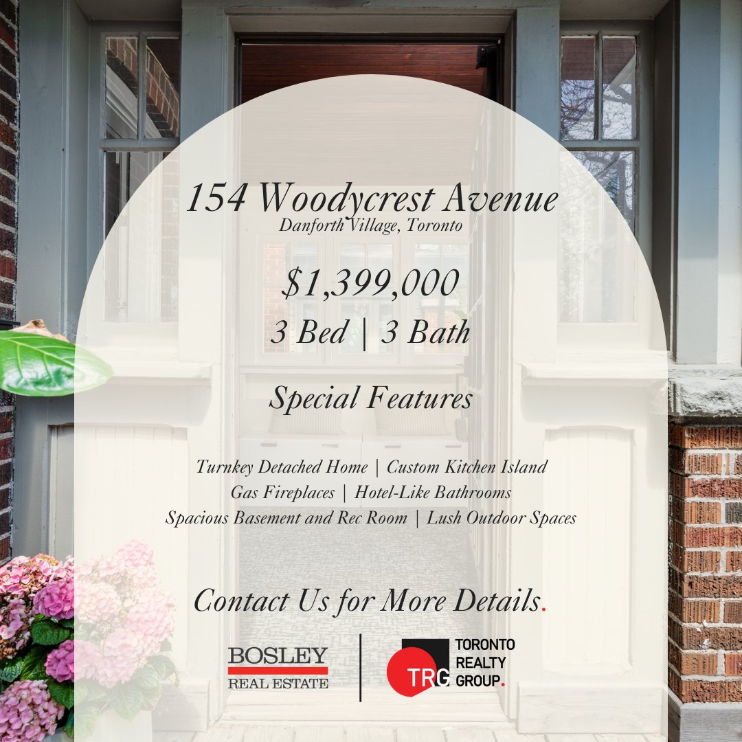Just Listed: 154 Woodycrest Avenue, Danforth Village! Turnkey, detached home with custom kitchen, gas fireplace, hotel-like bathrooms, and lush outdoor spaces. Minutes from Pape Subway. View more: ow.ly/v7Jb50RzlaW #TorontoRealEstate #DanforthVillage #HomeForSale