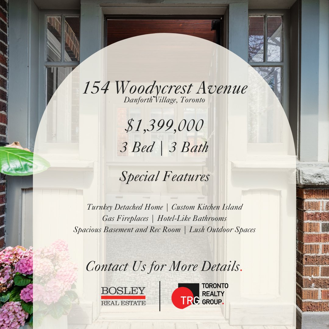 TORealtyBlog's tweet image. Just Listed: 154 Woodycrest Avenue, Danforth Village! Turnkey, detached home with custom kitchen, gas fireplace, hotel-like bathrooms, and lush outdoor spaces. Minutes from Pape Subway. View more: ow.ly/v7Jb50RzlaW #TorontoRealEstate #DanforthVillage #HomeForSale