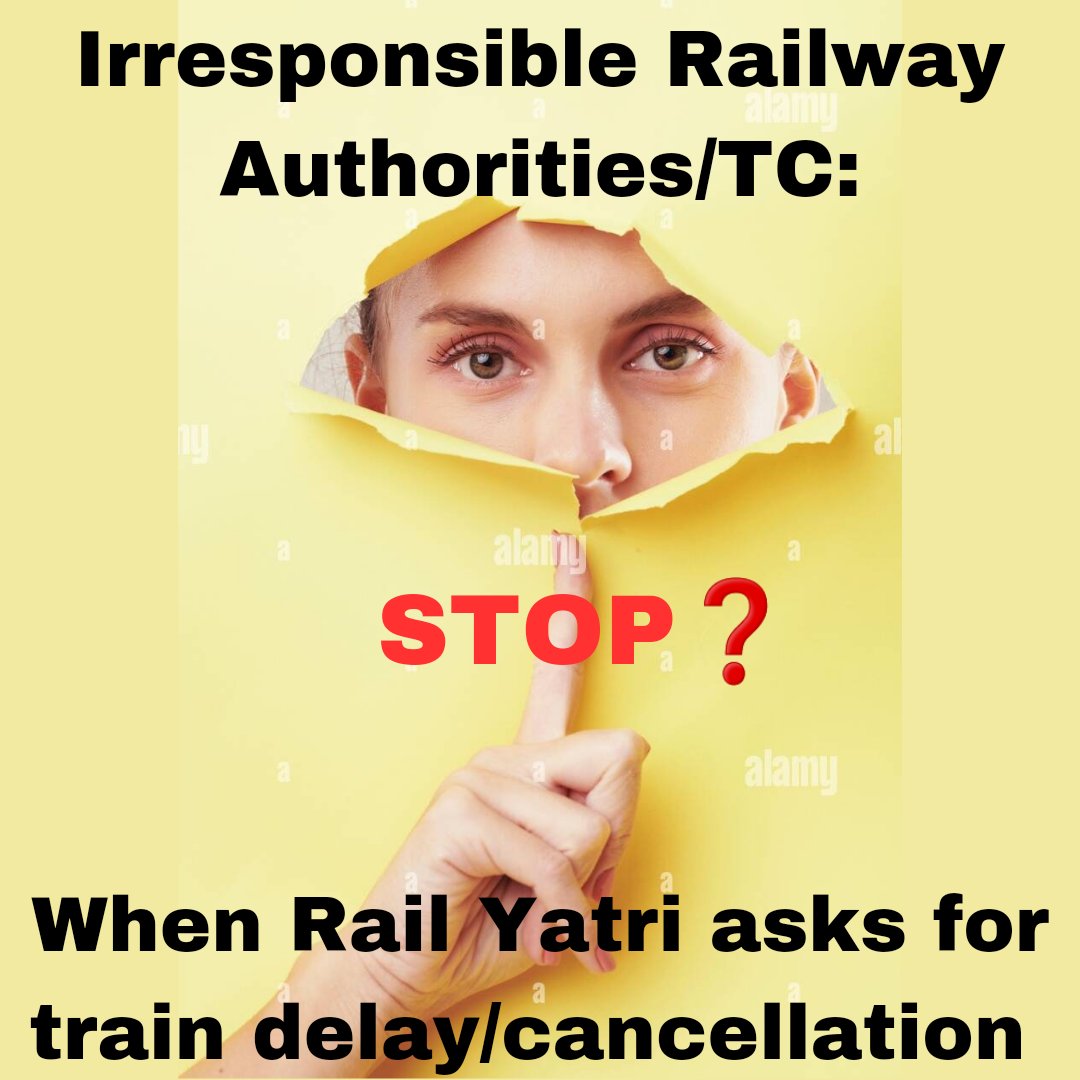 Don't delay/cancel the train, it's public property and respect their time.

#irresponsibleRailAuthorities
#irresponsibleRailTC
#respectYatritime 
#ResponsibleRailYatri