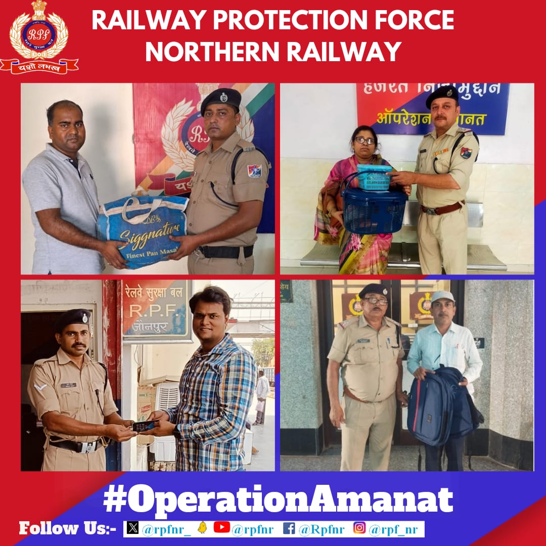 *We value your valuables*

Under #OperationAmanat 
#RPF NR located unclaimed bags and other valuable articles and returned to their rightful owners. @AshwiniVaishnaw @RailMinIndia @RailwayNorthern @RPF_INDIA