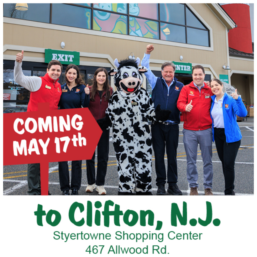 🎉 We are so excited for the Grand Opening of Stew Leonard's Farm Fresh Food & Wine Store in Clifton, New Jersey ---- just days away! 🥳 Hope you can join us! Learn more: stewleonards.pulse.ly/xaq575coqy #celebrate #grandopening #specialevent #nj #stewleonards