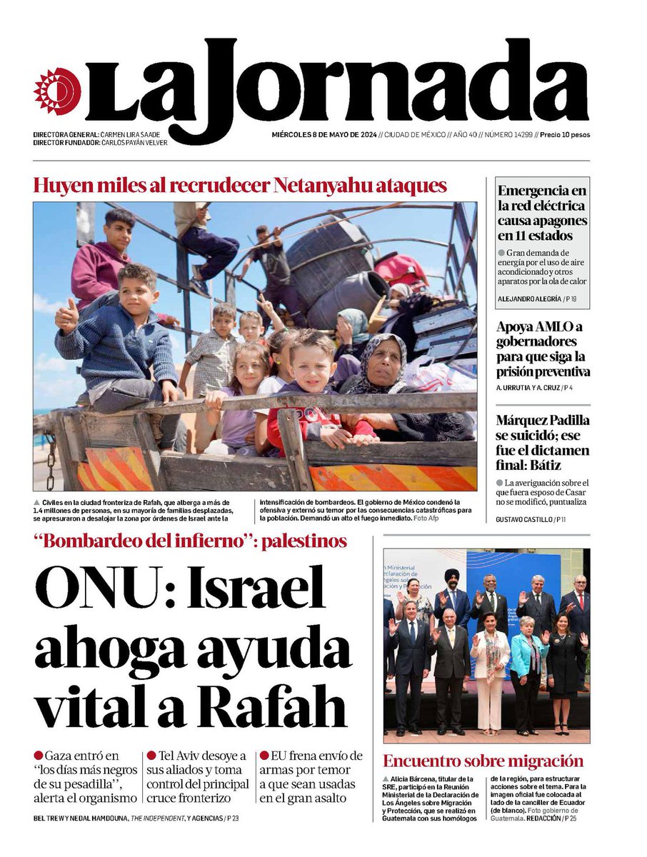 📰 'Votaré por Sheinbaum; hay que cambiar a Pemex'

📰 Pegan apagones

📰 'Arrogancia', ver elección como mero trámite: Xóchitl a Claudia

📰 ONU: Israel ahoga ayuda vital a Rafah

#Portadas #PrimerasPlanas #EnPortada #FelizMiercoles