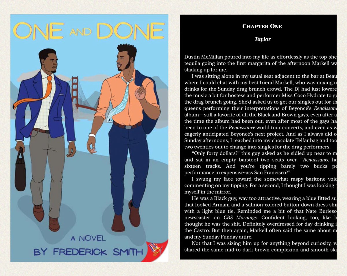 One and Done, a Black, Queer, Higher Ed, Bay Area romance novel comes out 6/11/24 on @boldstrokebooks: boldstrokesbooks.com/books/one-and-…. Chapter 1 excerpt up now on my website: fredericklsmith.com ✍🏾📚🌈💕 #BlackRomance #MMRomance #RomanceReaders #QueerRomance #PrideMonth