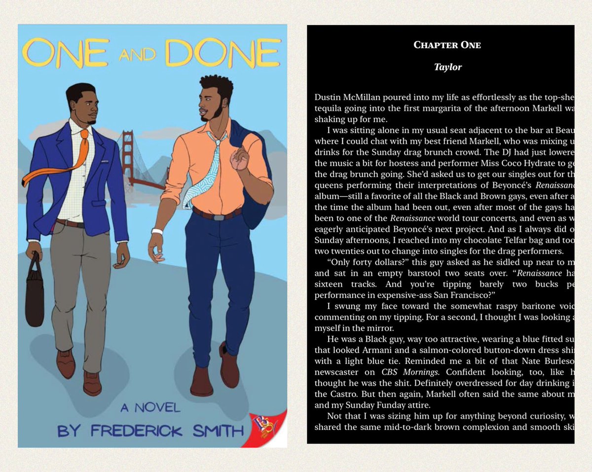 Frederick Smith (he/him) (@fsmith827) on Twitter photo One and Done, a Black, Queer, Higher Ed, Bay Area romance novel comes out 6/11/24 on <a href="/boldstrokebooks/">Bold Strokes Books</a>: boldstrokesbooks.com/books/one-and-….
Chapter 1 excerpt up now on my website: fredericklsmith.com
✍🏾📚🌈💕 #BlackRomance #MMRomance #RomanceReaders #QueerRomance #PrideMonth One and Done, a Black, Queer, Higher Ed, Bay Area romance novel comes out 6/11/24 on <a href="/boldstrokebooks/">Bold Strokes Books</a>: boldstrokesbooks.com/books/one-and-….
Chapter 1 excerpt up now on my website: fredericklsmith.com
✍🏾📚🌈💕 #BlackRomance #MMRomance #RomanceReaders #QueerRomance #PrideMonth