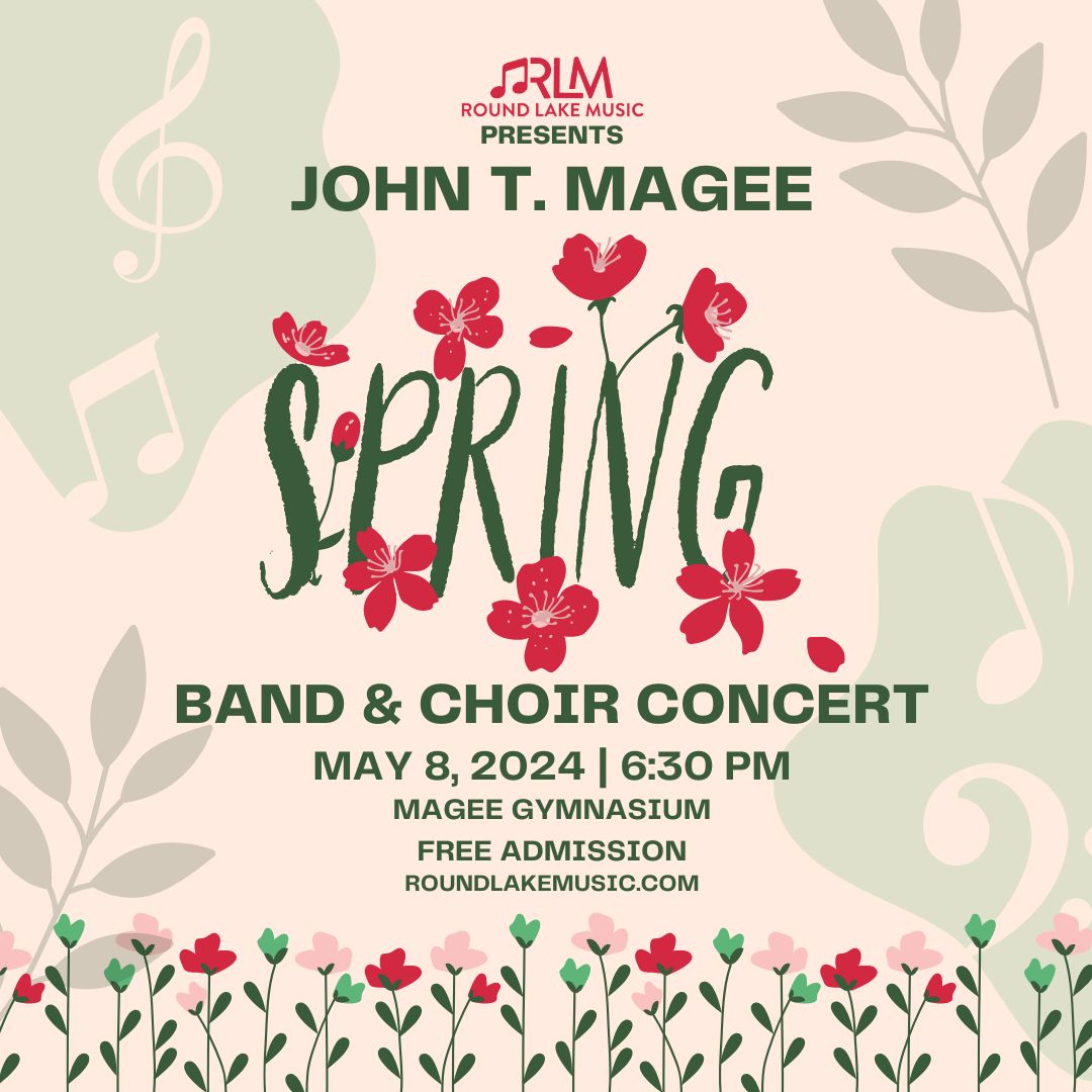 RoundLakeMusic's tweet photo. 🎺Concert TONIGHT! 🎶 Join us at Magee for the wonderful music by our band and choir students! https://t.co/FKuXpYGlOx
