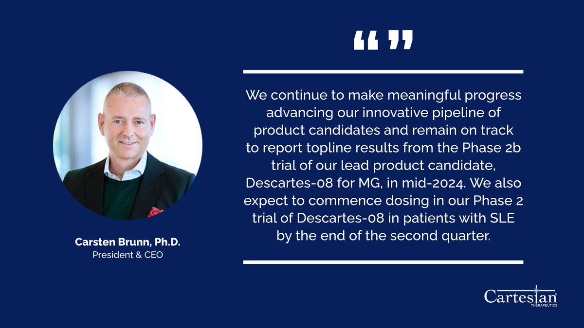 We reported first quarter 2024 financial results and provided a business update. Full press release: bit.ly/4bpREKb

#celltherapy #autoimmunediseases