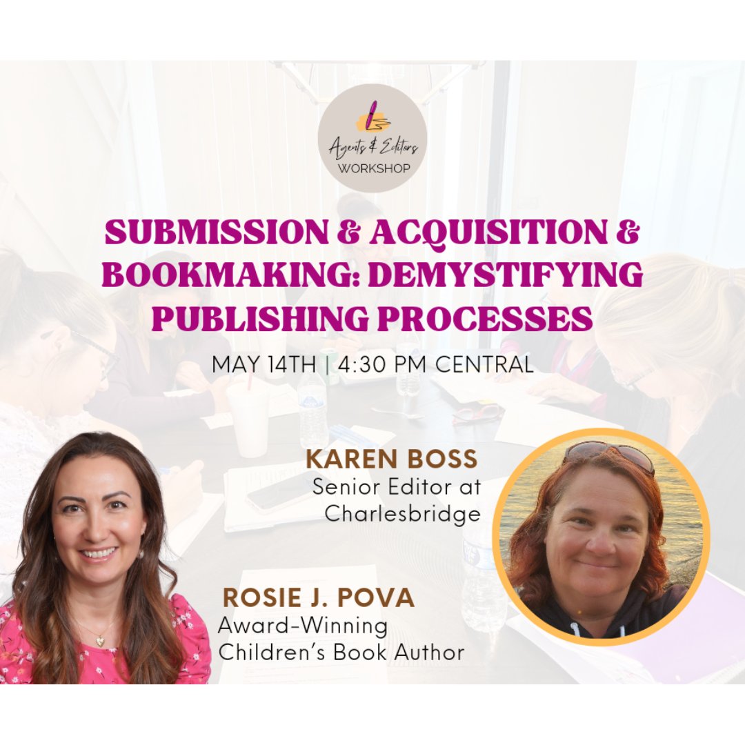 #writerscommunity there's an amazing workshop led by Charlesbridge Editor Karen Boss hosted by author Rosie J. Pova! Demystify acquisitions, negotiations, contracts & more. PLUS a direct submission opportunity! #kidlit #RosieWritersWorkshops @RosiePOV keap.page/wfa867/worksho…