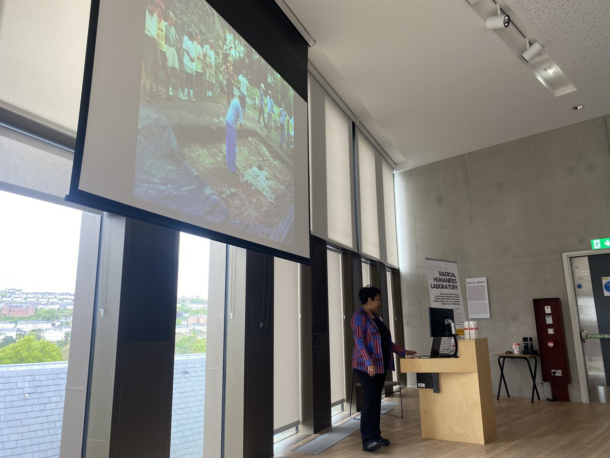 Radical Humanities Laboratory UCC (@radicalucc) on Twitter photo We're delighted to welcome Prof Whitney Battle-Baptiste from <a href="/UMass_anthro/">UMass Anthropology Department</a> as our first keynote speaker #radicalfutures24. Two (!) full rooms to hear '"We are shaped by space". Excavating the Black Aesthetic and the Meaning of Beauty and Art' #UMassAmherst <a href="/UCCResearch/">UCC Research</a> We're delighted to welcome Prof Whitney Battle-Baptiste from <a href="/UMass_anthro/">UMass Anthropology Department</a> as our first keynote speaker #radicalfutures24. Two (!) full rooms to hear '"We are shaped by space". Excavating the Black Aesthetic and the Meaning of Beauty and Art' #UMassAmherst <a href="/UCCResearch/">UCC Research</a>