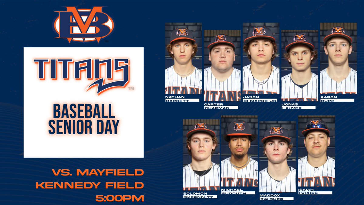 Come out to Kennedy Field this afternoon to celebrate our 9 senior baseball players as they host Mayfield for their Senior Day. First pitch scheduled for 5pm.