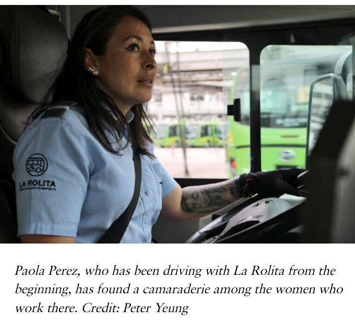 'Es un sitio muy bello para trabajar... es nuevo, es limpio y todo funciona' Paola Pérez, operadora @LaRolitaBog 🙋🏻‍♀️🚌⚡️ Nota y fotos @ptr_yeung @RTB_Cheerful reasonstobecheerful.world/women-bus-driv…