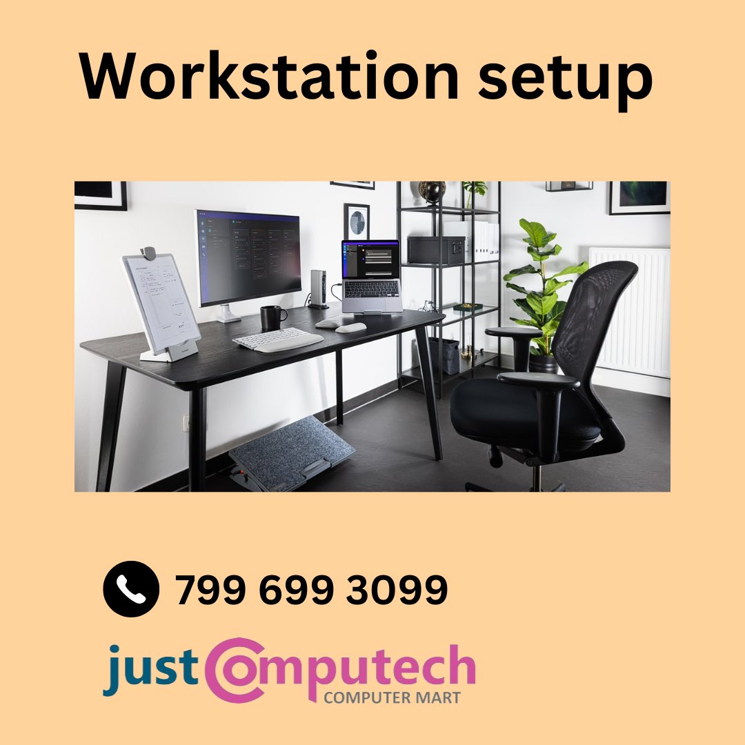 Transform your workspace into a productivity powerhouse with our Workstation Setup service. Whether you're working from home or in the office, we'll tailor your setup to optimize comfort, efficiency, and style.
#justinit #justcomputech #tumakuru #WorkstationSetup #Productivity