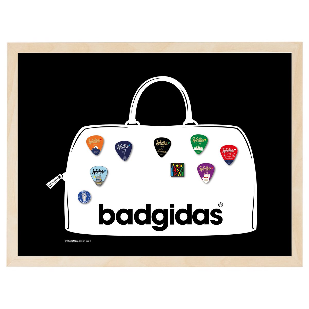 Today’s new ‘word’ is #Badgidas

Early doors we did display boards 4 #LoveWellerLive pins, it’s high time for new ones…

Bloomin’ obvious… the ‘Badgidas’ holdall, iconic design to display badges upon!🙄

Available soon & perfect timing for a 2x-busy year of new pins! #StayTuned