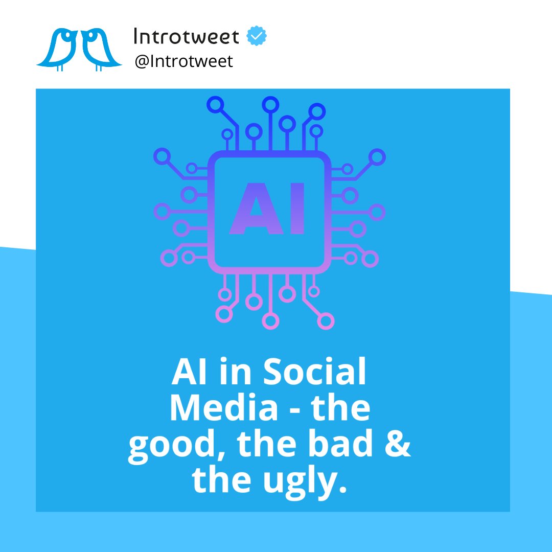 🤖 AI in Social Media - the good, the bad & the ugly! 

We’re considering creating an online workshop taking a look at AI - discussing the benefits, the time savers & the potential pit falls! 😱

If you would be interested in attending, please let us know!🤖🚀  #IntrotweetTips