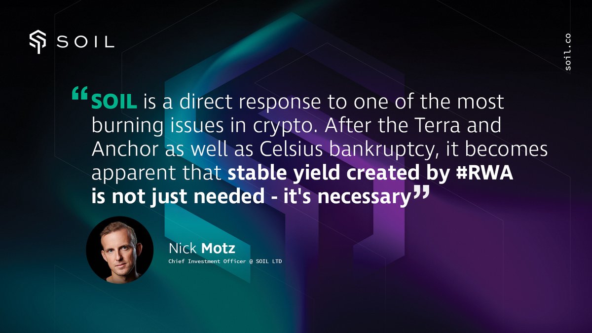 💡 Here comes an insight from @Nickmotz, CIO at #Soil, who has tremendous experience in both #crypto and traditional finance!

Why is #RWA essential for a stable yield? 📈🤔